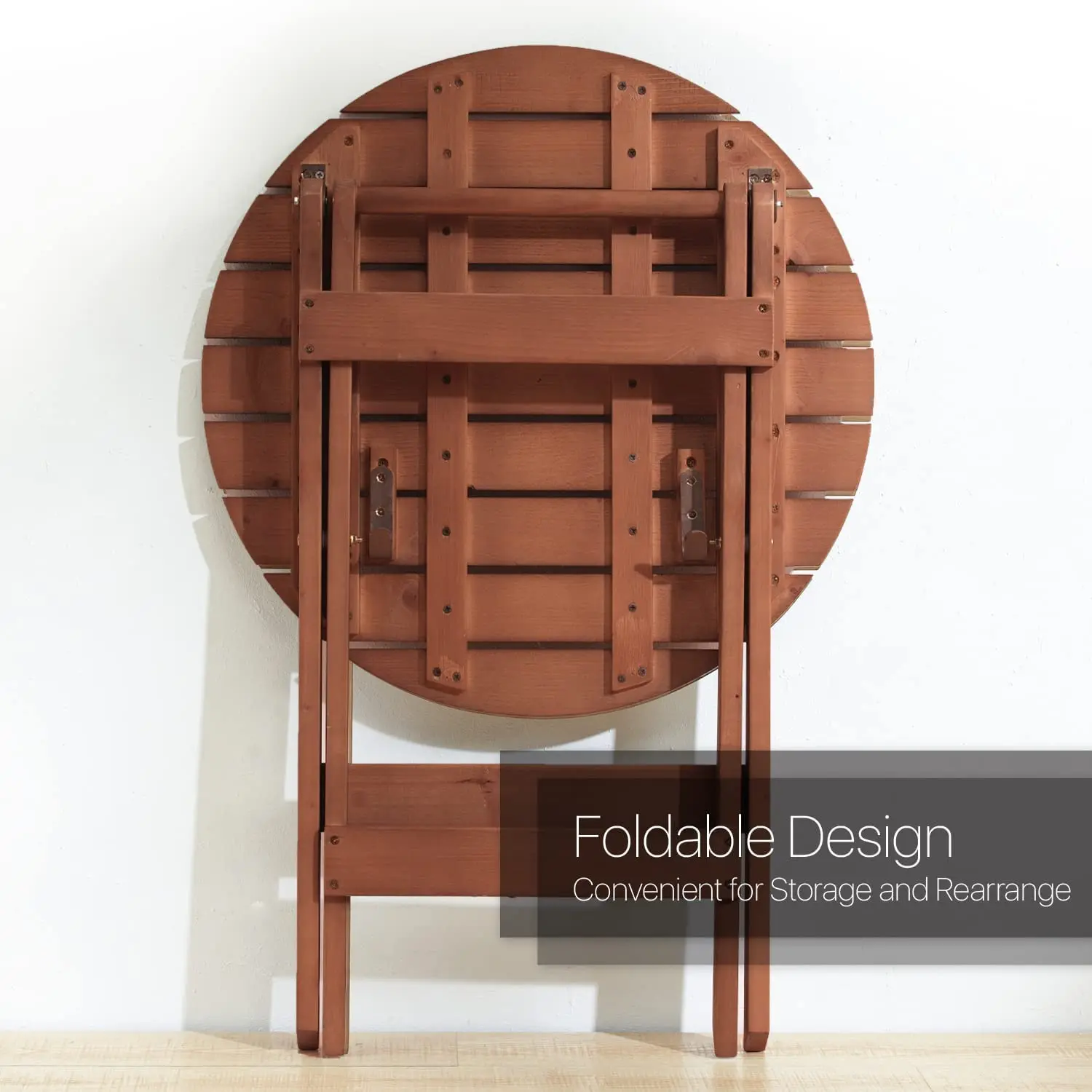 Wood Folding table leg Patio Furniture Outdoor for Backyard Balcony Deck