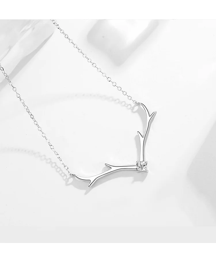Hot Sale China Wholesale Rhinestone Jewelry Lady designer customized deer pendants 925 sterling silver Necklace