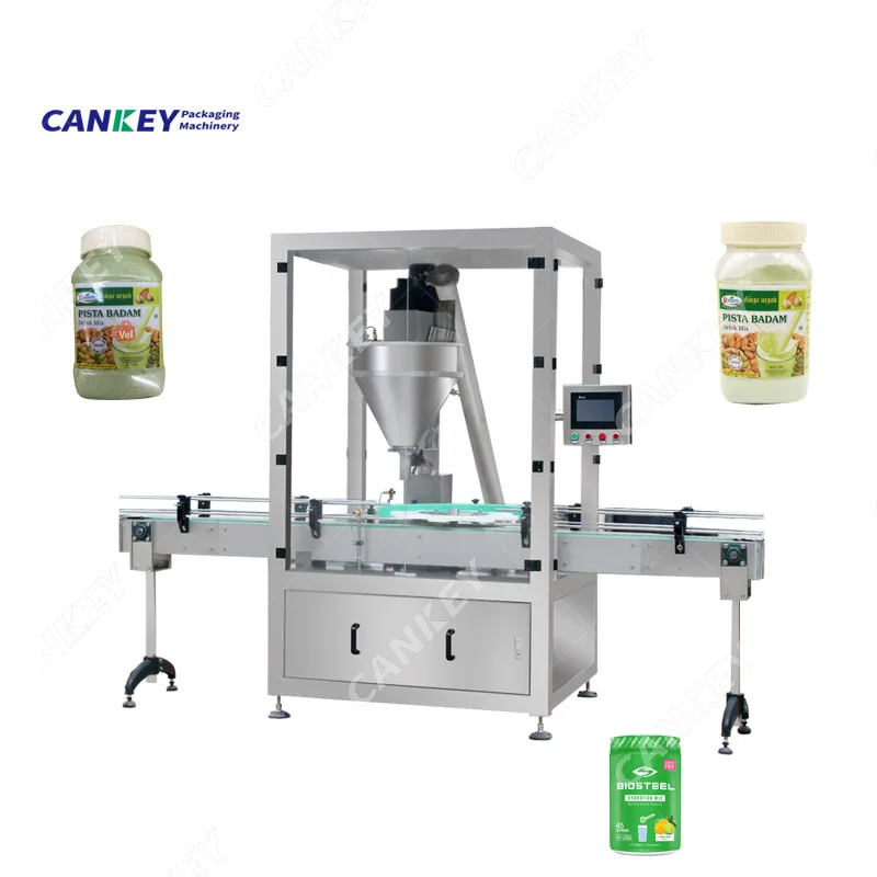 Fully Automatic Bottled Jar Auger Powder Mixing Filling Packing Machine Line Powder