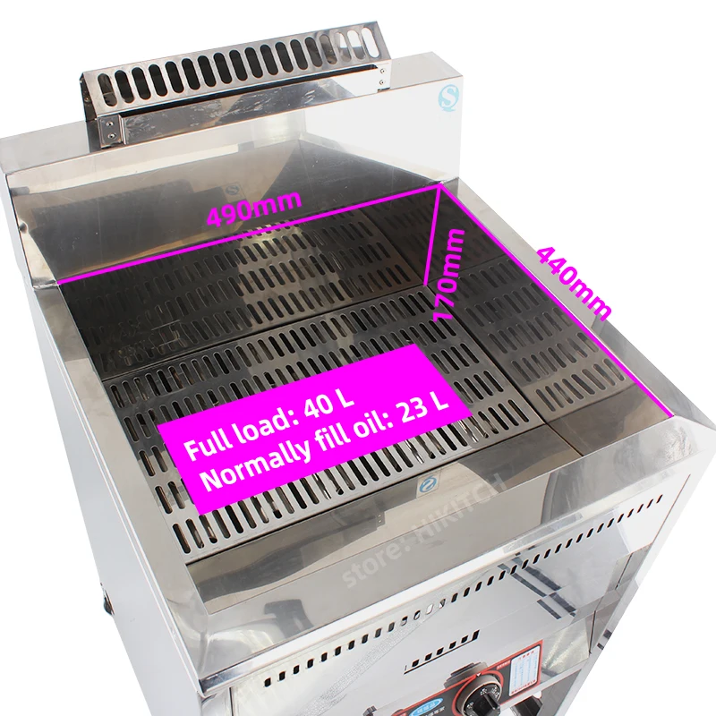 Hot sale stand gas chips deep fryer 23CFJB commercial LPG thermostat 1 tank 23L chicken dough stick frying machine for canteen