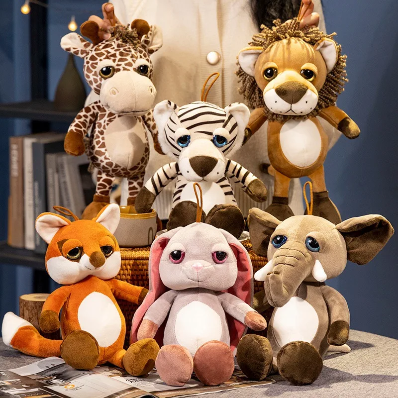 Custom Fox Cute Forest Animal Doll Zoo Lifelike Soft Plush Toy Lion Tiger leopard and with Rabbit High Quality