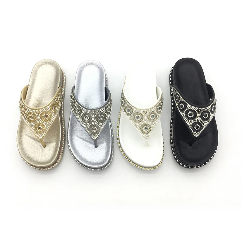 High Quality Slippers Stock processing Black PVC sole for women slipper flip flop design in summer shoes