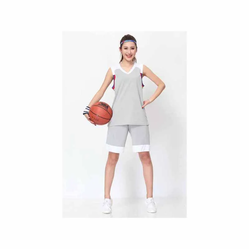 Women Basketball Jersey Uniform Suit Shirt and Short Pants Team Training Clothes girls breathable blank sports kit wear