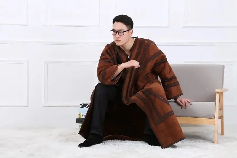 2021 Арабская мужская Одежда Мусульманский толстый плюшевый халат мусульманский весенний и осенний Халат