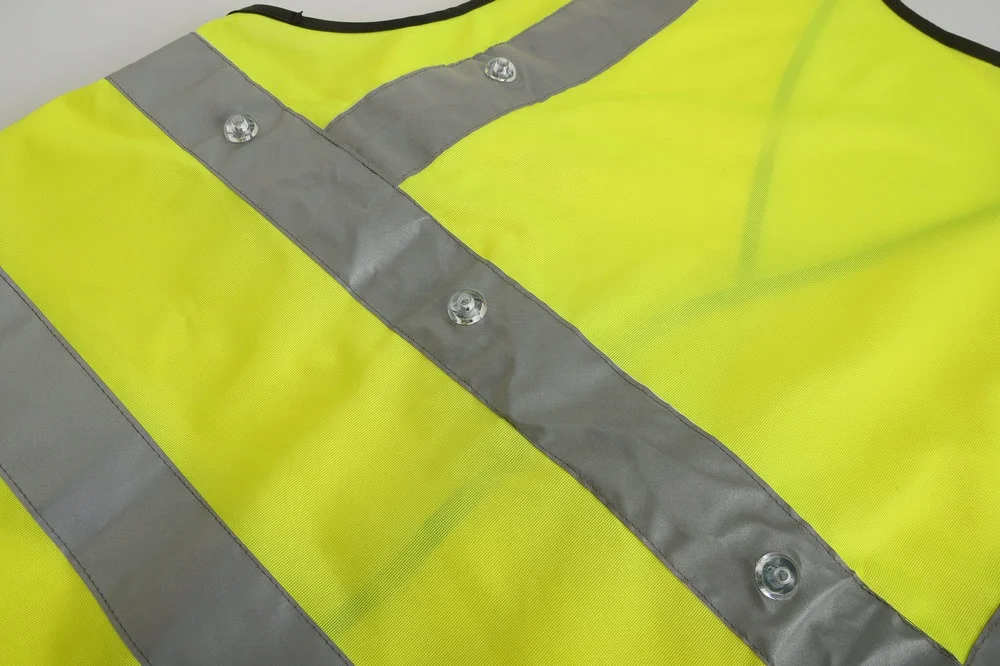 wholesales high visibility lightweight led flashing reflective safety running vest reflector warning jacket vest with light