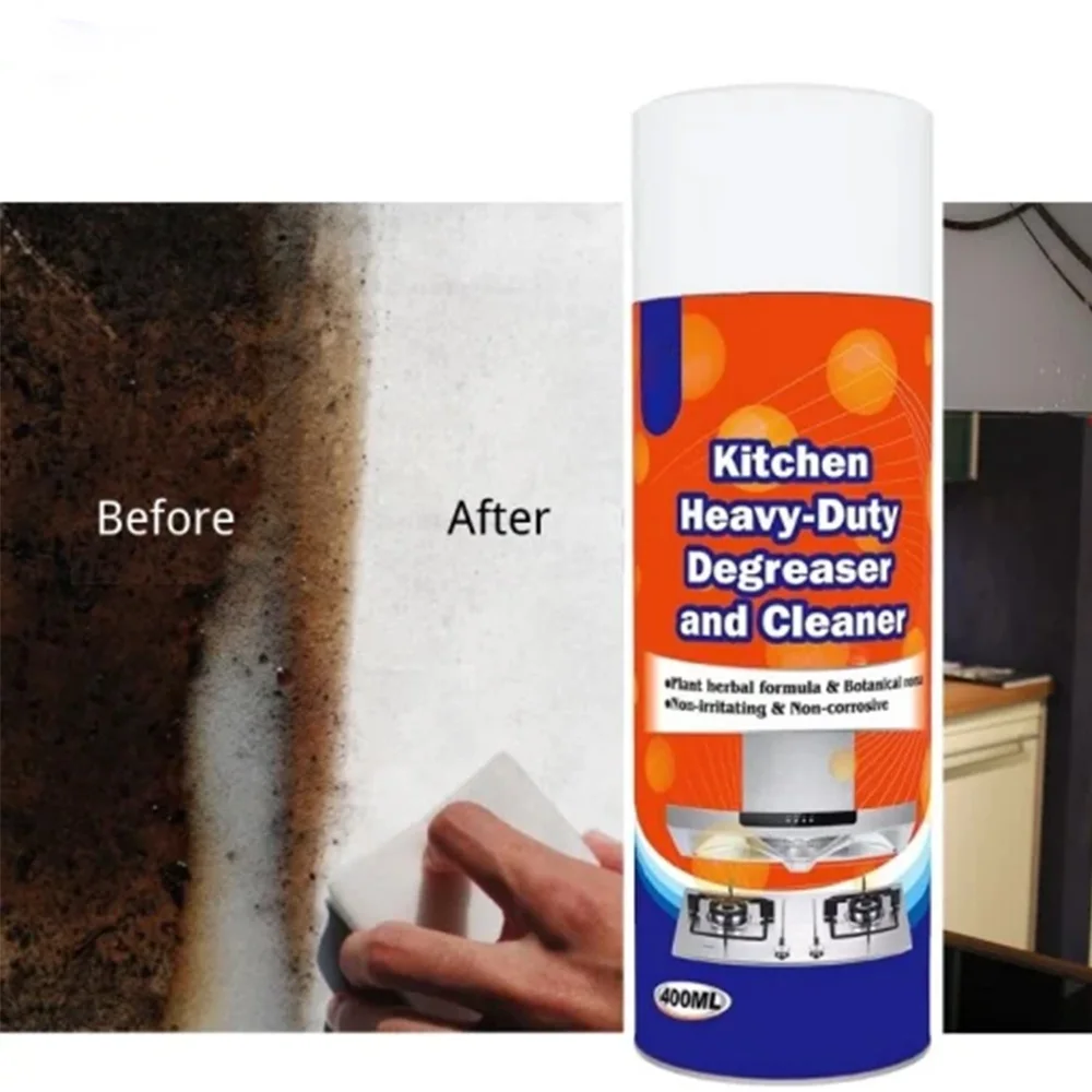 Powerful Rinse-Free Kitchen Foam Cleaner Effective Degrease and Stain Removal for Oil Bubble Cleaning Spray