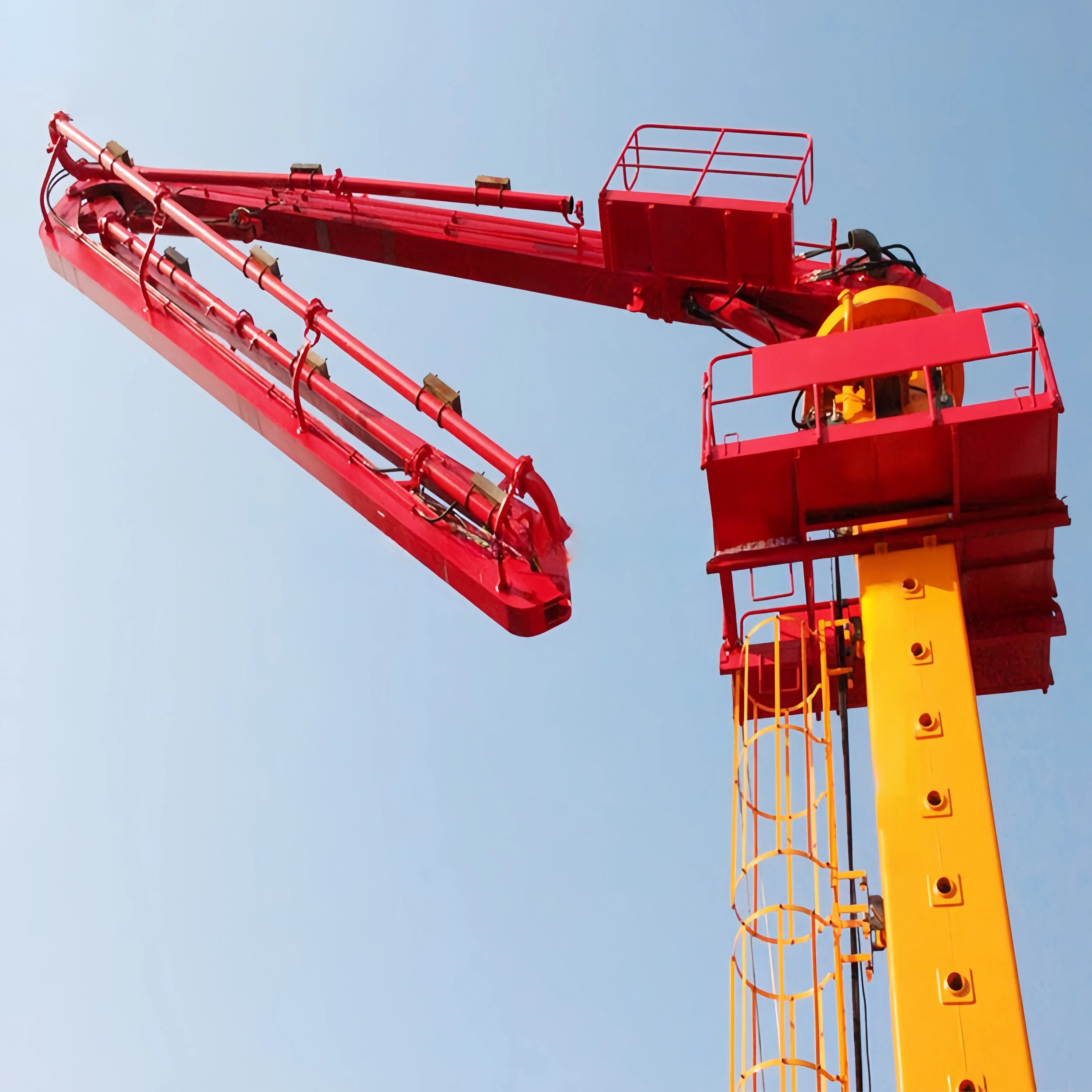 JIUHE 28m 32m 33m tower concrete boom spreader stationary hydraulic self-climbing concrete place boom