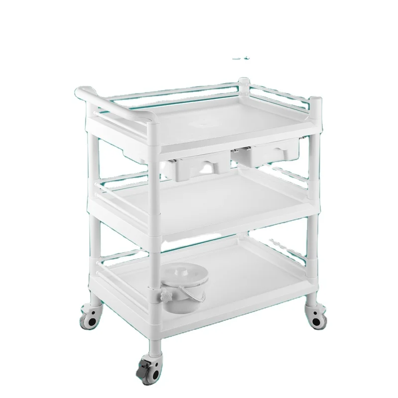 Professional Supplier Plastic Abs Trolley Cart Medical Kitchen Rack Trolley