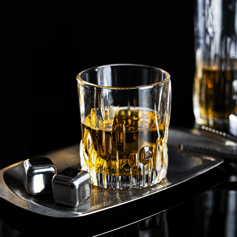 Factory Wholesale 300 ml Engraved Whisky Glass Fashioned Rock Glass Whiskey glasses for Bourbon Rum Whisky