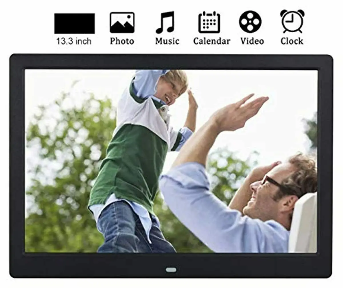 Support SD&USB Digital Photo Frame, 13-inch Digital Photo Frame with 1080P Video/Music/slideshow/Photo Deletion