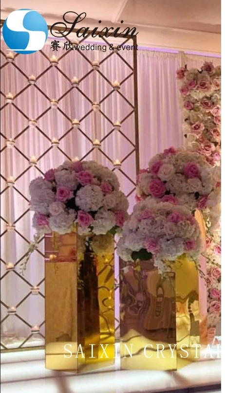 Gorgeous wedding stage decoration flower stand metal Table centerpiece