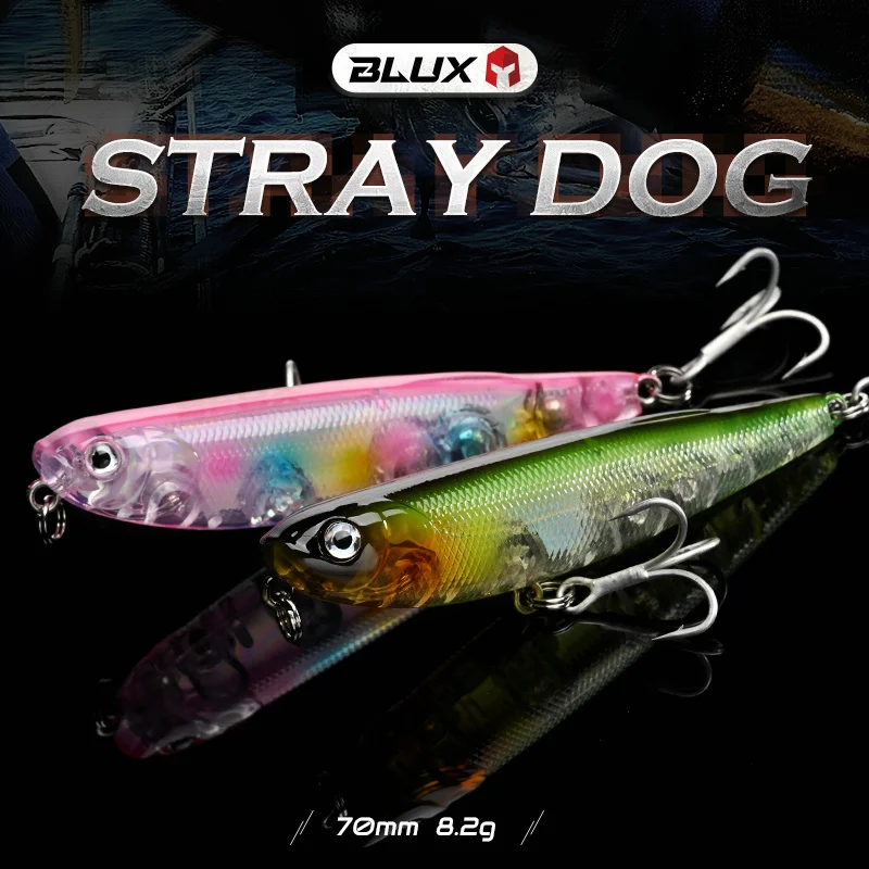 BLUX STRAY DOG 70F Topwater Pencil 70mm8.2g Surface Walker Fishing Lure Walk The Dog Artificial Saltwater Bass Hard Bait Tackle