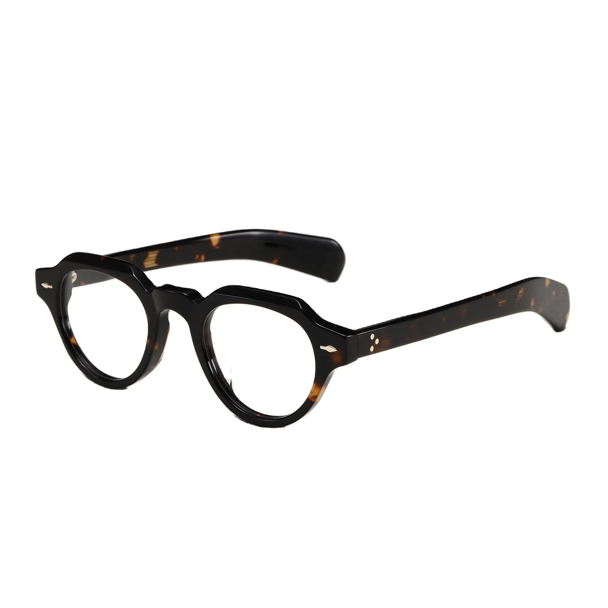 Custom Logo Transparent Acetate Eyeglasses Frames Retro Optical Glasses Frame 2024
