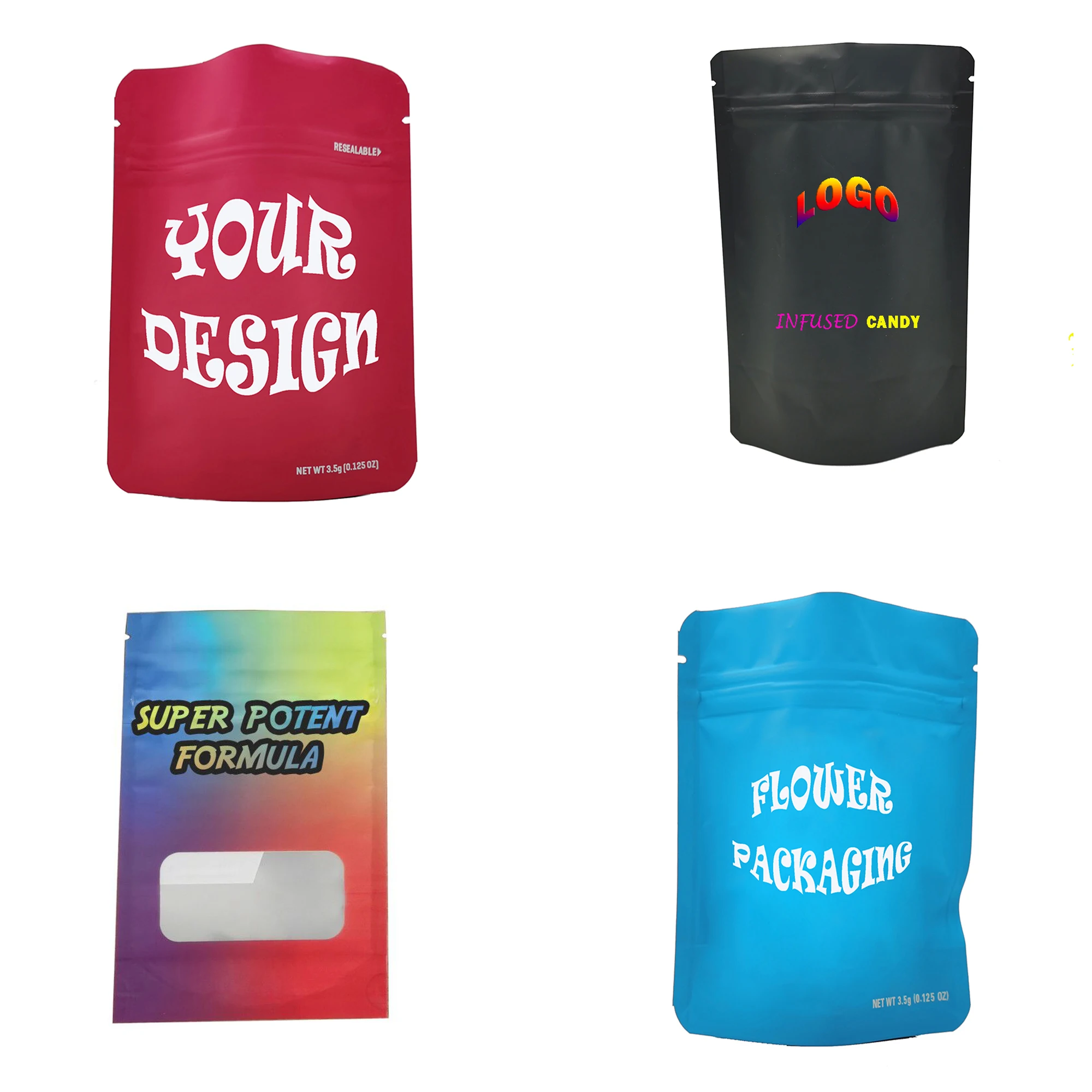 Фабричный цветочный пакет из мастики, съедобный лавсаровый пакет 500 мг, мешки из алюминиевой фольги, влагонепроницаемые мешки для конфет