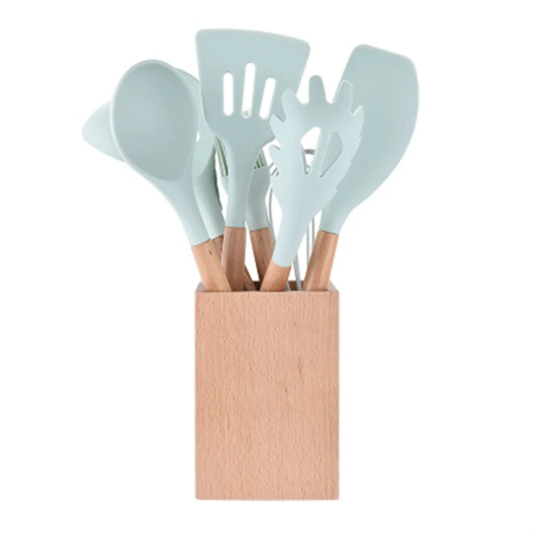  Набор кухонной утвари силиконовые кухонные принадлежности 10 шт. набор инструменты деревянные ручки лопатка посуды