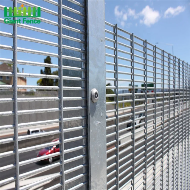 High Security Welded Wire Mesh Panel Fence Galvanized Clear View 358 Anti Climb Fence