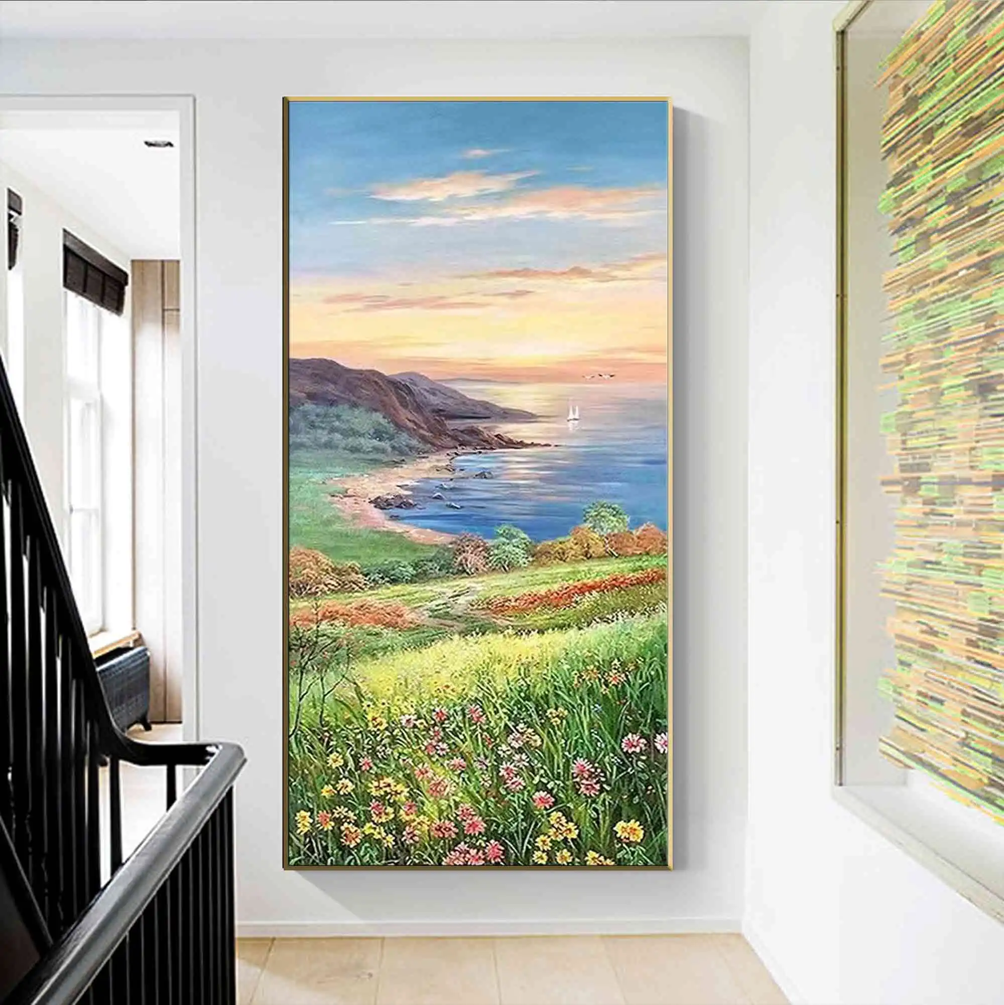 Beautiful scenery landscape hand painted oil painting on canvas wall art for home decor wall decor