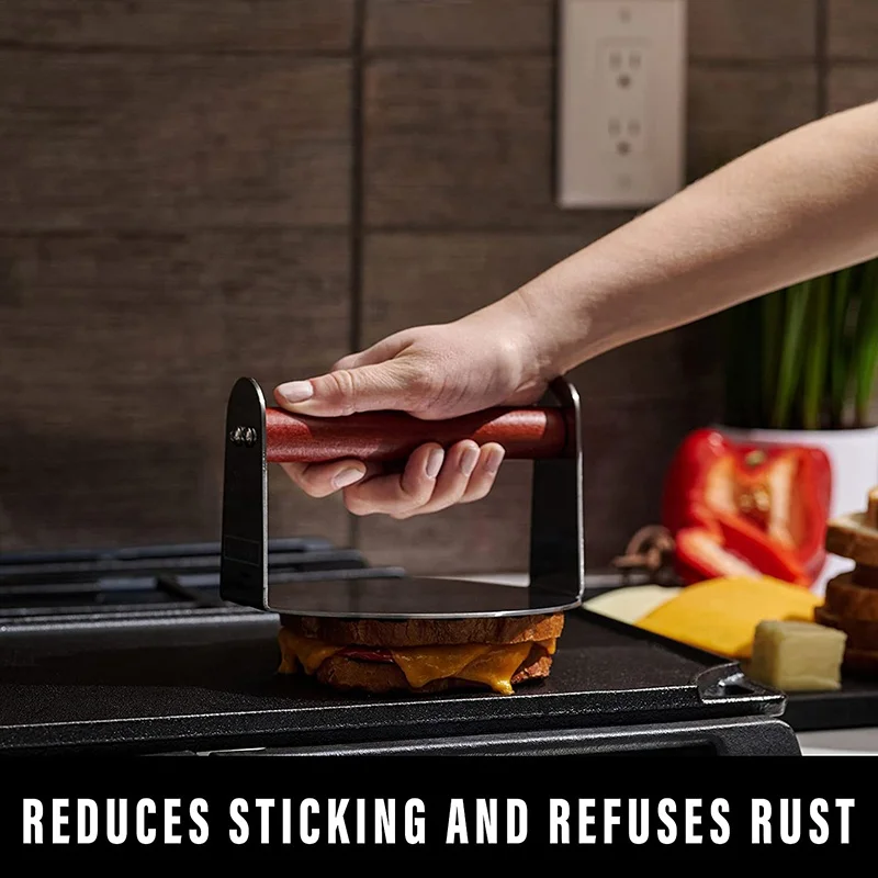 Factory Price BBQ Griddle Bacon Grill Press Meat Beef Burger Smasher Hamburger Patty Maker Stainless Steel Burger Press