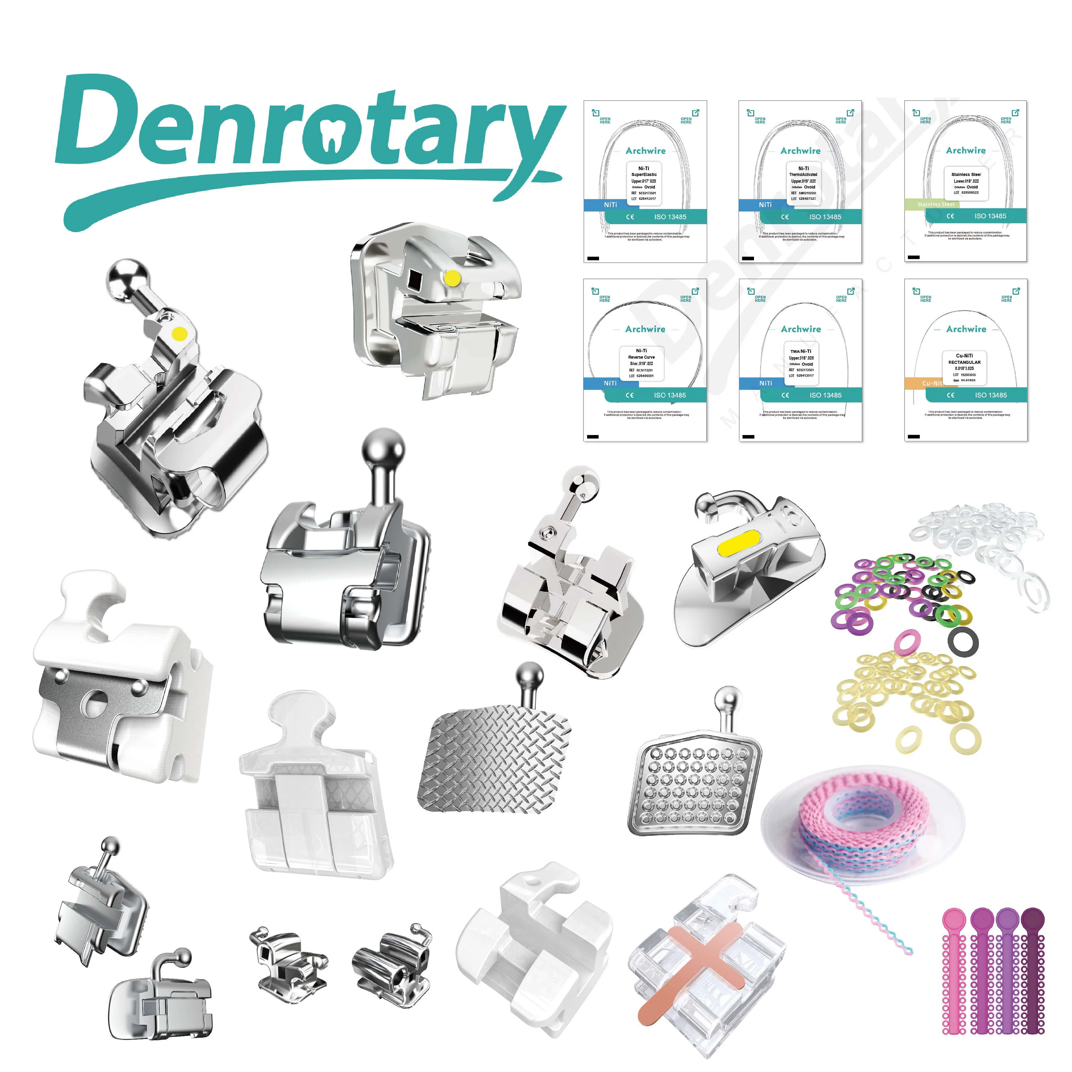 Denrotary Dental Orthodontics Manufacturer Metal Bondable Mini Roth Dental Brackets Braces for orthodontic