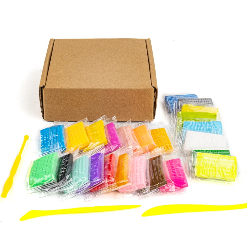 Play dough Plasticine Non-Toxic Eco-friendly air dry oven bake polymer modeling blocks sculpting clay kit Tools DIY For Kids