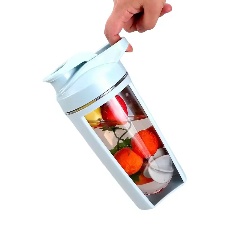 portable 500ml plastic Popular Protein Shaker Water Bottle and workout mini shaker bottle Sporting Gym Shake Cup with mixer ball