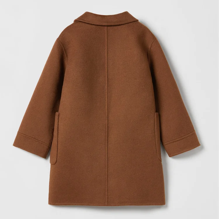 Hot Sale OEM Custom Kids Wool Blend Jacket Winter Long Warm Coat For Girls