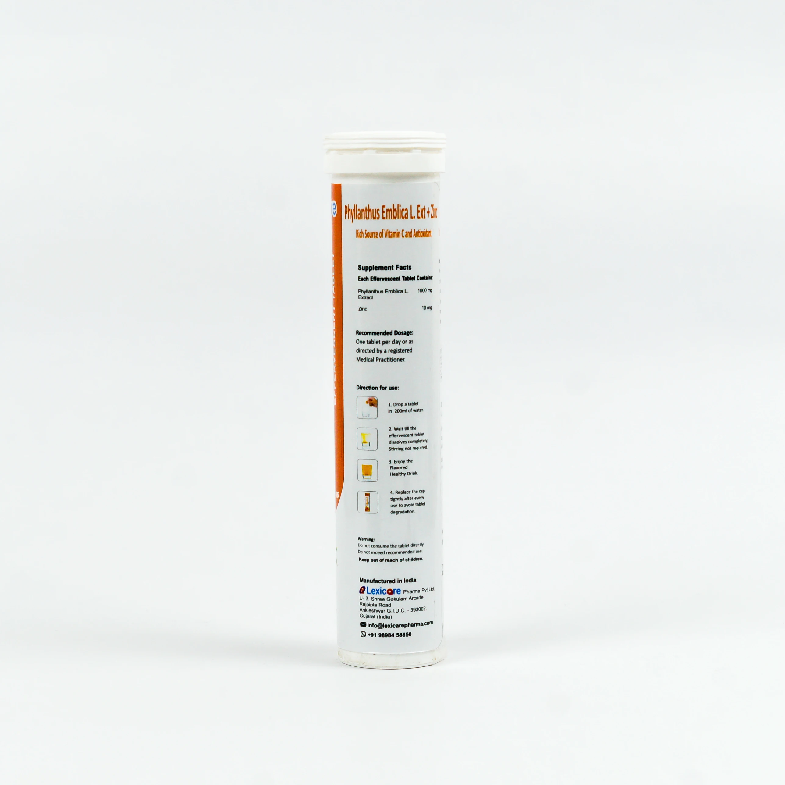 OEM High Quality Phyllanthus Emblica L Effervescent Tablet for Adults Infused with Calcium Iron Zinc Selenium-Good Taste Flavor