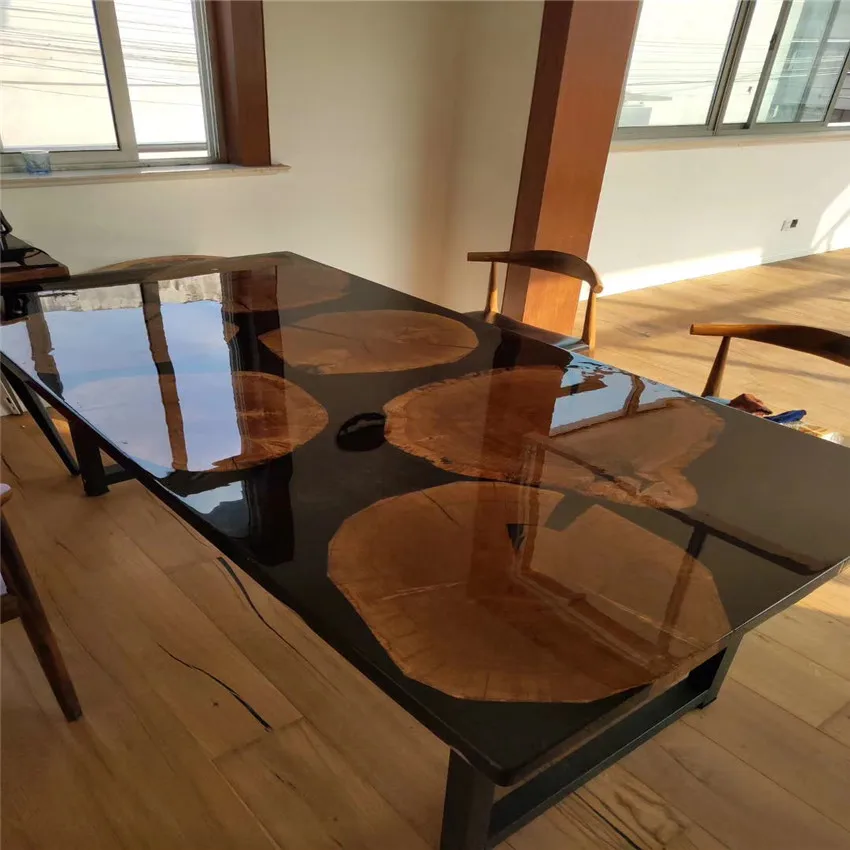 2023 Newest Dining Table Specific Use and Home Furniture General Use ash epoxy resin dining table se 100% Solid Wood 100% Solid Wood 2023 design