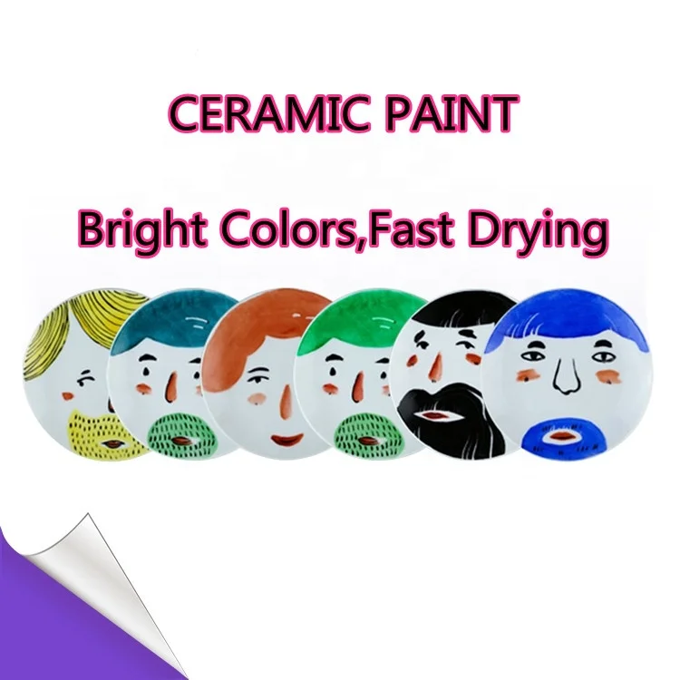 25 ml hand painted plates ceramic paint for kids coating ceramic potery to be painted hand-painted cute ceramic nordic dinner se