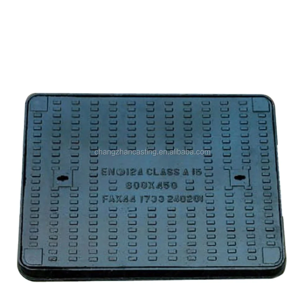 Ductile iron B125 D400 dia600mm round sewerage rectangular manhole cover