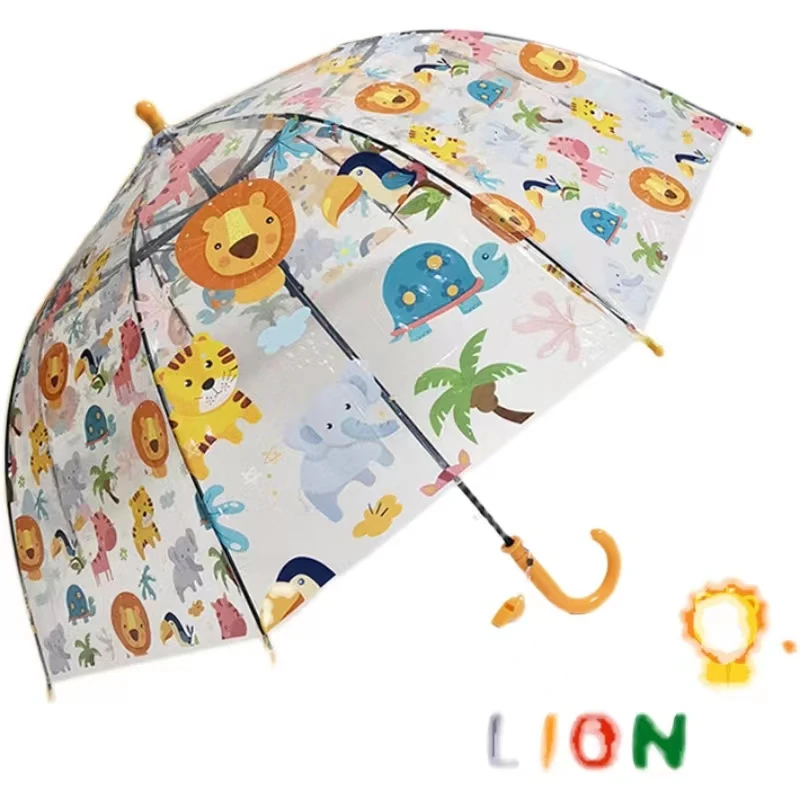 JSMANA Cute Cartoon Umbrella Kids Animation Creative Long-handled 3D Ear Modeling Kids Umbrella For Children Boys Girls