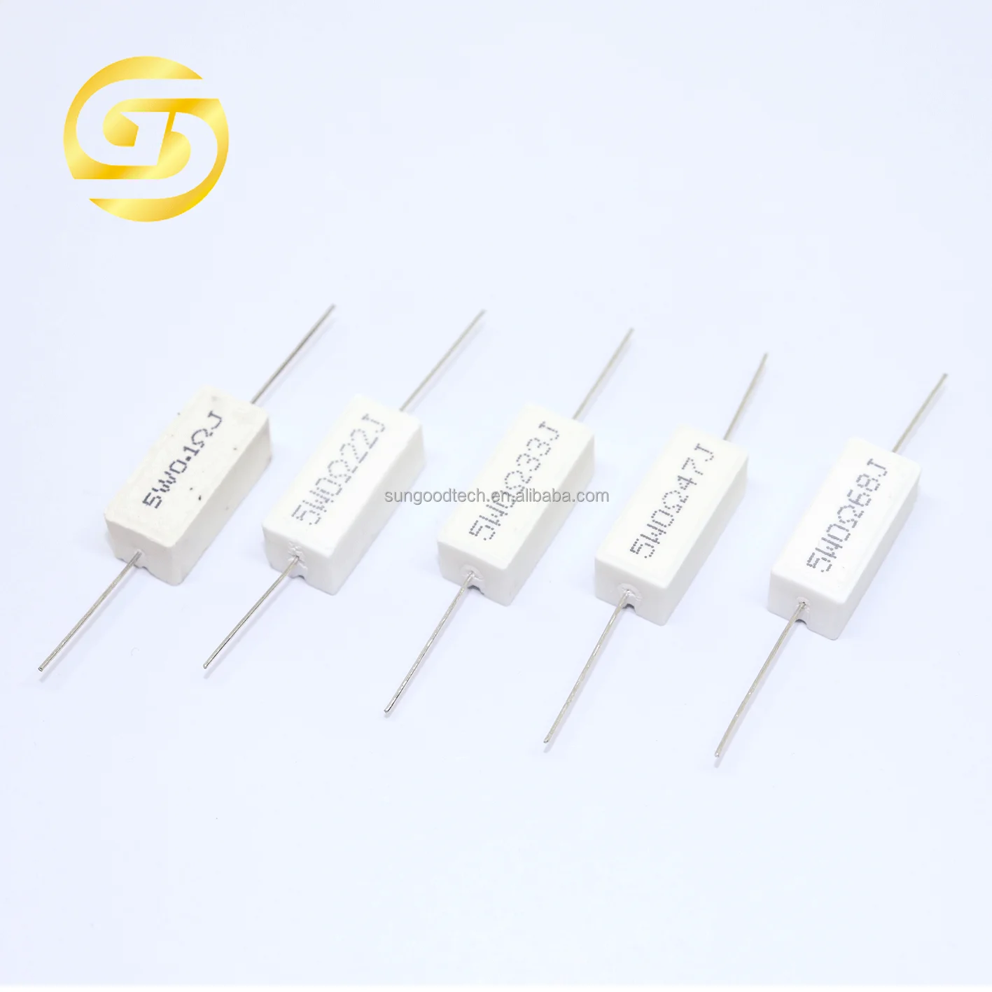 Cement Resistor 5W 220ohm 5W220RJ 5 watts 220R ceramic resistor axial type with leads
