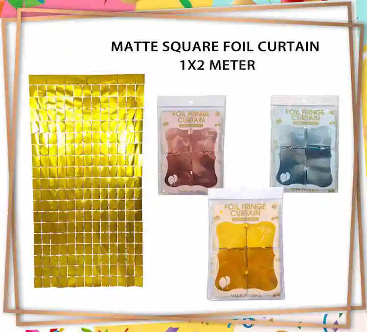 Shimmer Metallic Foil Square Curtain Birthday Wedding Supplies Rose Gold Factory Made White 1.5*3M