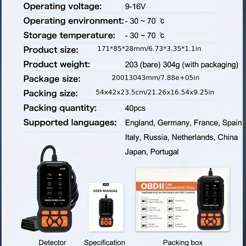 Plug Checking Car OBDII Auto Diagnostic Tool OBDII/EOBD Code Reader Scanner for 12V Vehicles Helps in Car Diagnostics Problem