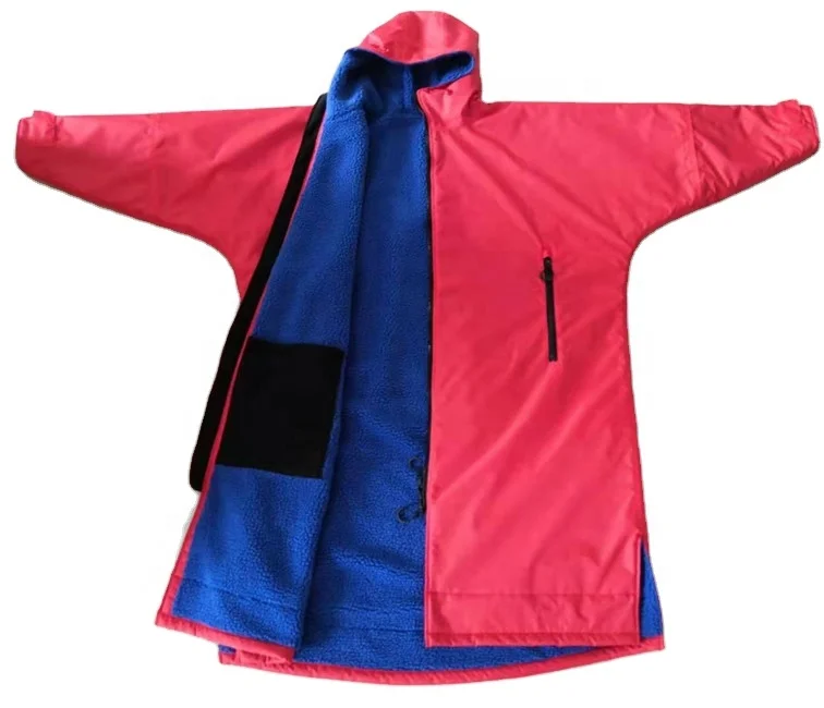 Водонепроницаемое пончо для серфинга, сменный халат с длинным рукавом и теплой подкладкой