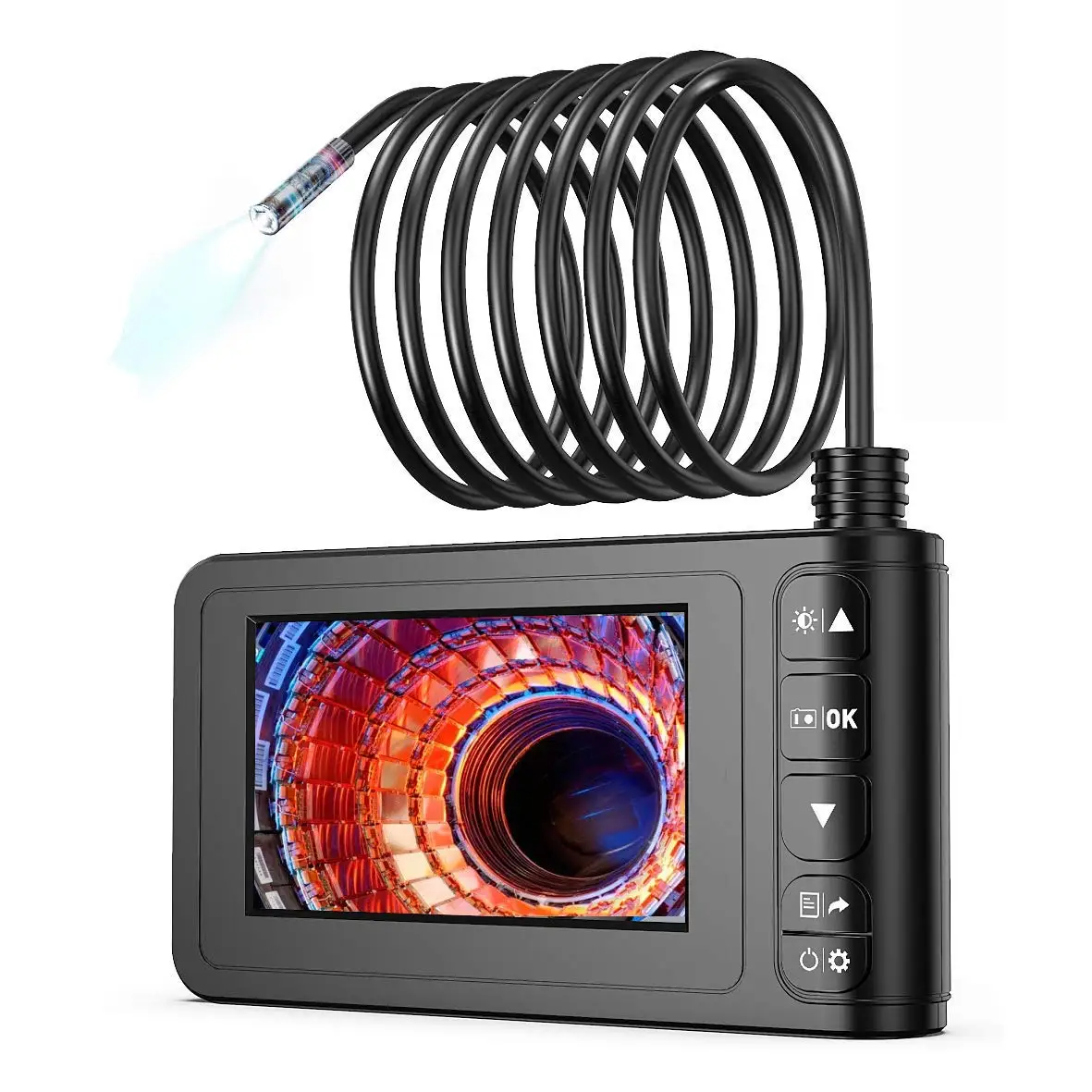 Model 129 8MM 10metres cable snake camera 4.3inch screen 1080P camera borescope endoscope