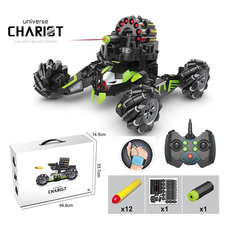 Shooting soft bullet rc stunt car hand remote control car