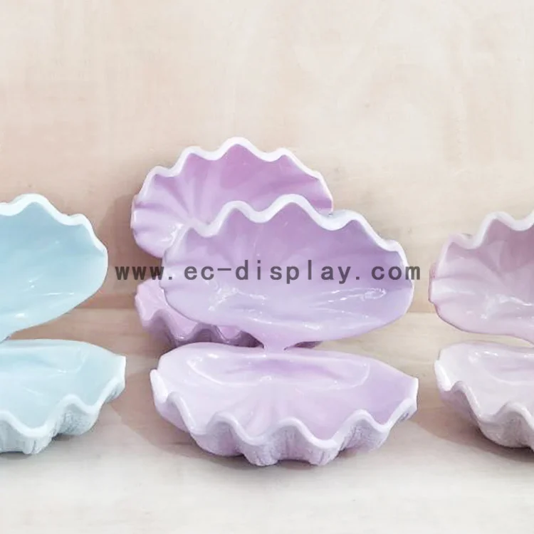 Party decor sea shell sculptures Store window display fiberglass clam ornaments crafts decoration Sea shell sculptures