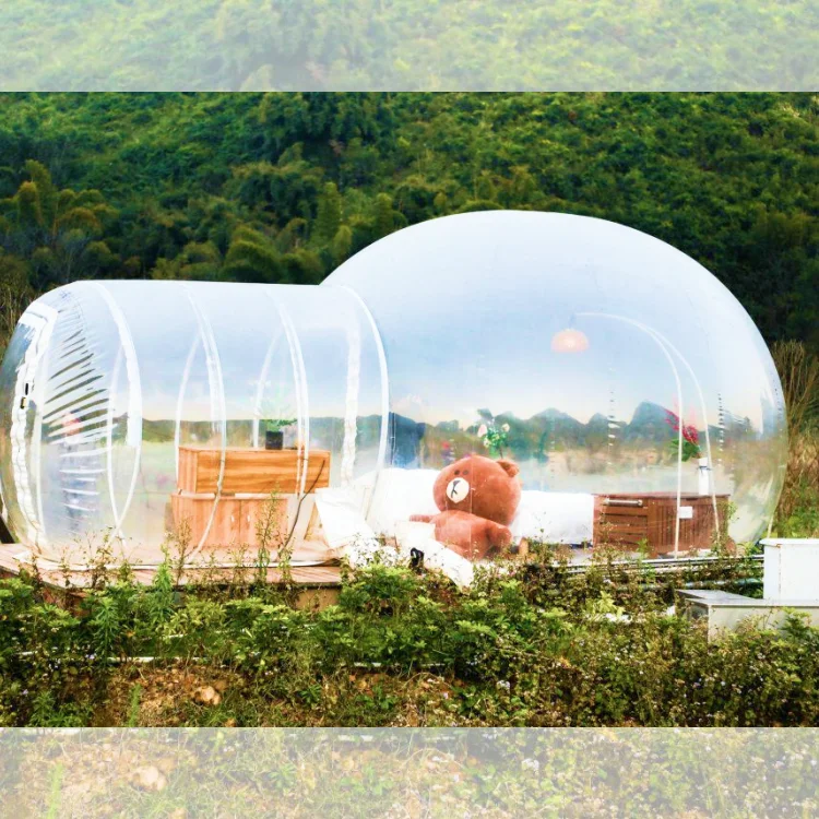 Commercial kids party hotel hemisphere tent design outdoor waterproof inflatable clear bubble house room