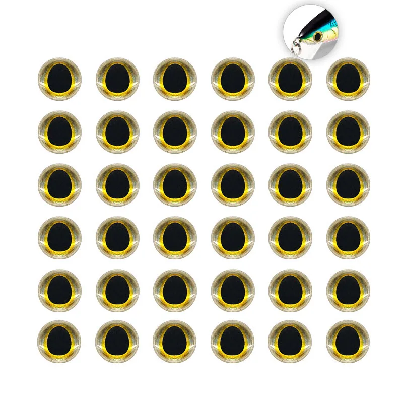Fishing Lure Eyes 3mm-6mm 3D Fly Tying Eyes Realistic Fishing Eye for Making Fishing Bait Crafts DIY Materials