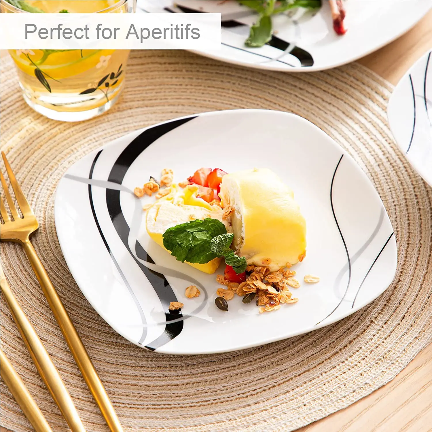 18-Piece Luxury Porcelain Dinnerware Sets /ceramic Plate & dinner set for 6