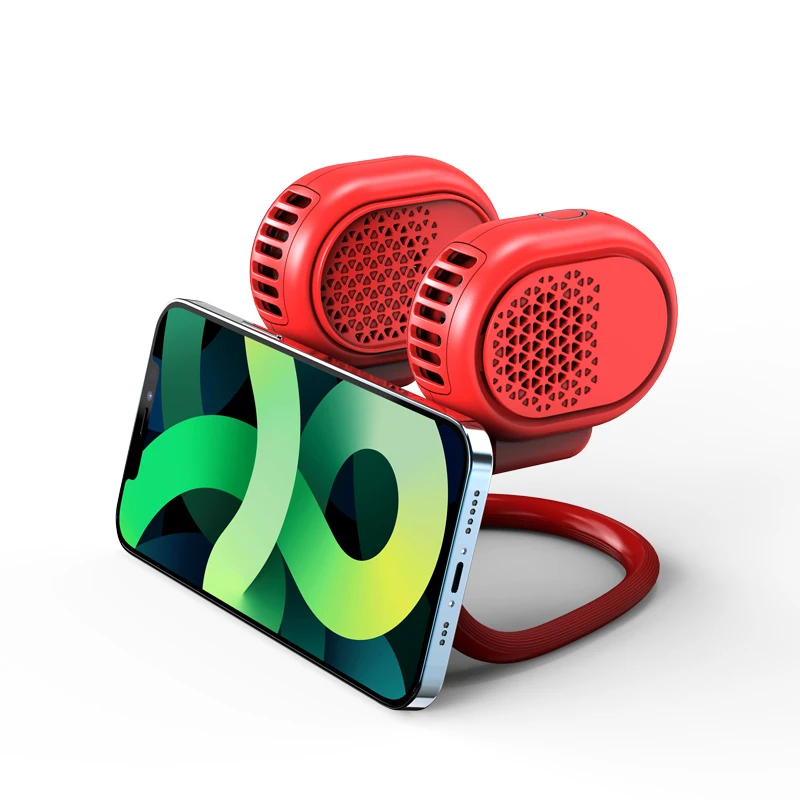 JAMPIM USB Rechargeable Bladeless Hanging  Battery Neck Fan With 3 Wind Speeds Portable Indoor Outdoor Use Cooling Fan