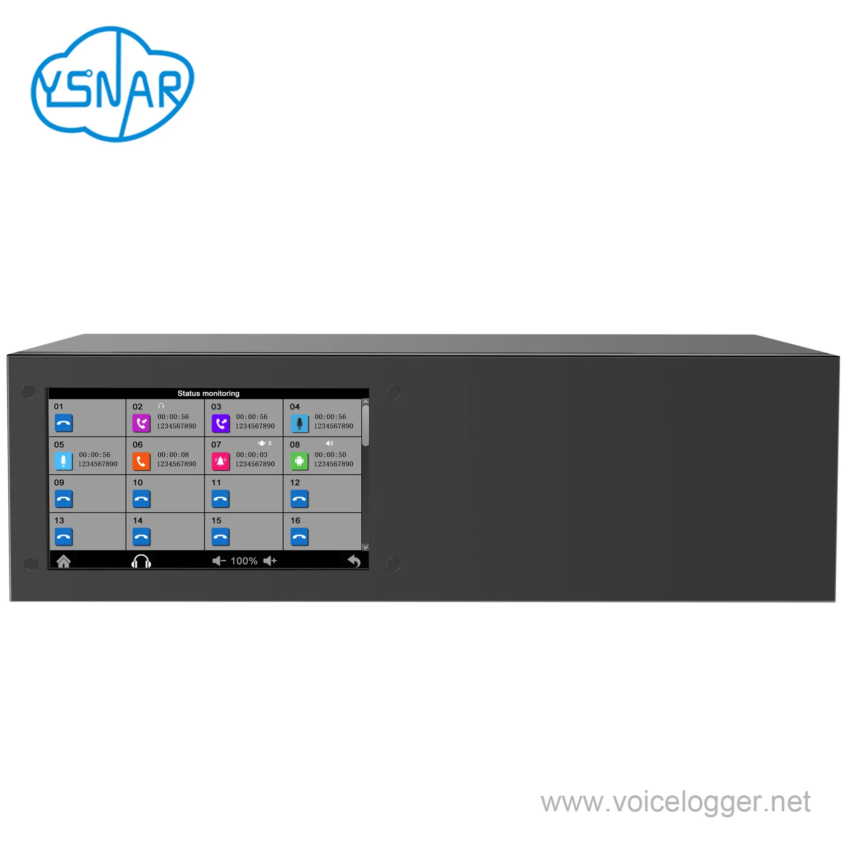 16CH Standalone Answering Telephone Recorder, 16-Port Voice Logger with 1TB HDD, 16-Line Customizable Call Recorder with SDK/API