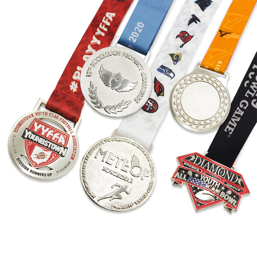 Custom 2D Metal Orange Girl champions league medal Sports Gold Run Finisher Medals Military medal ww2 With Ribbon