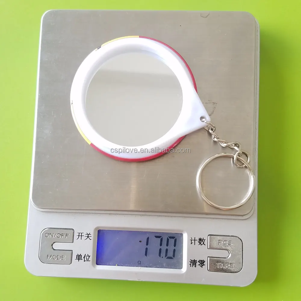 Factory custom cheaper promotional gifts color printing 58mm round shape metal tin pocket mirror keychain