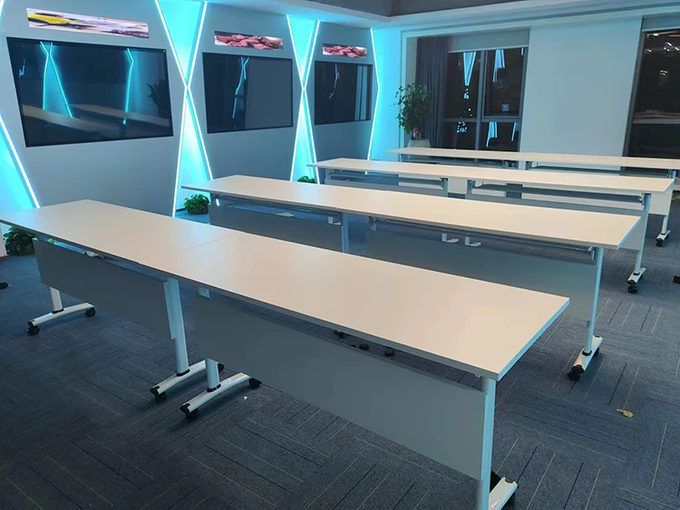 Laminated top moveable folding seminar table conference room meeting negotiating table system