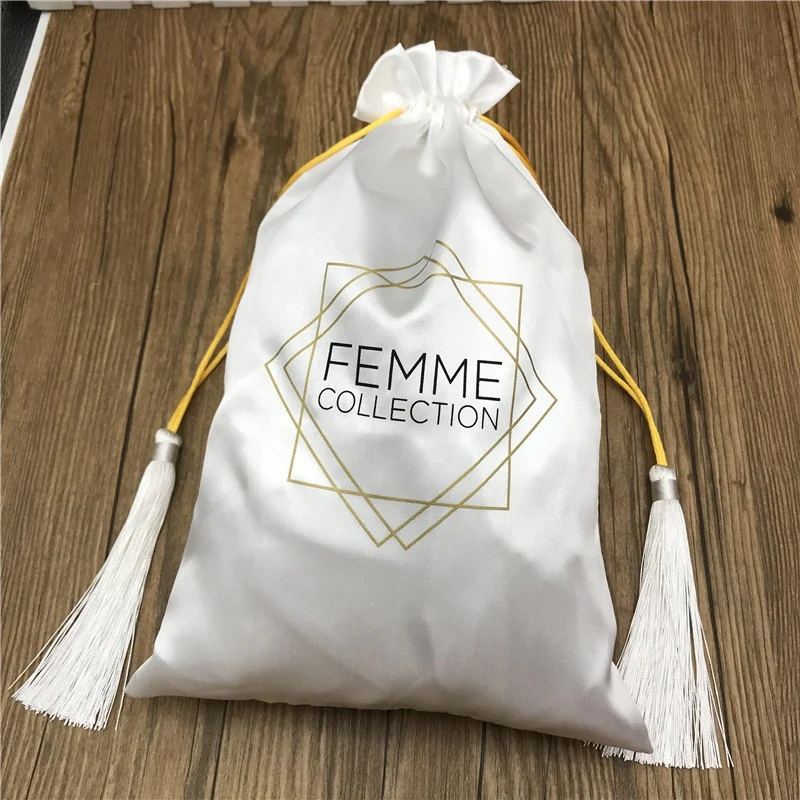 Gold Satin Wig Braids Packaging Bags, Underwear/Socks Storage Bag