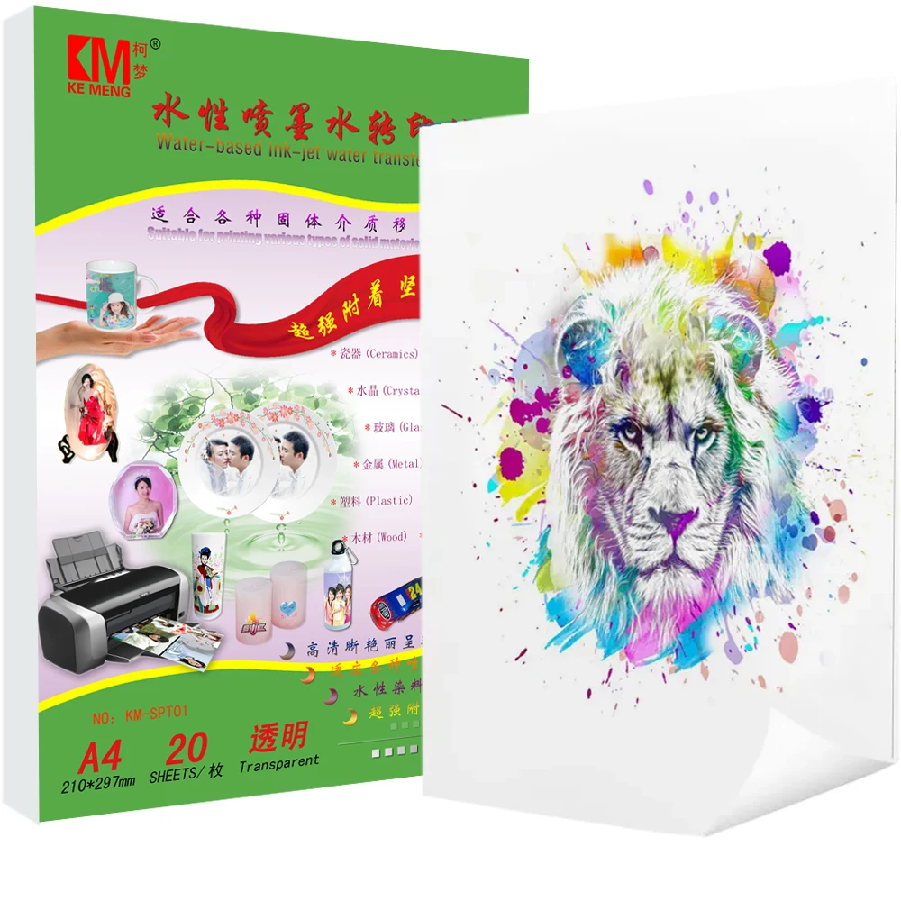 High Quality Water Slide Glass Ceramic Decal DIY Paper Factory A4 Water Transfer for Dark Light Printing Waterslide Decal Paper