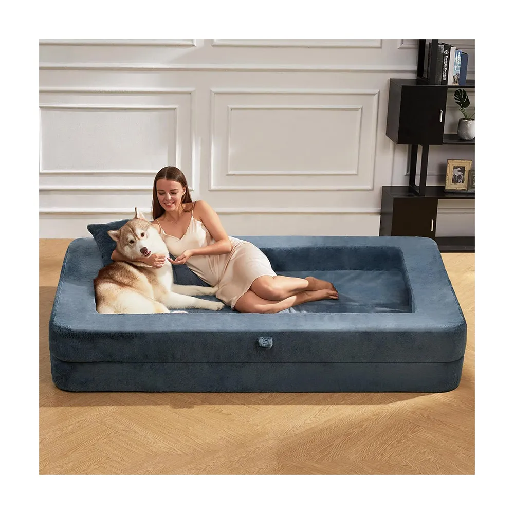 Oeko-Tex Certified Bean Bag Sofa Dog Bed 3-in-1 Bean Bag Couch Folding Bean Bag Chair for Adults Dog