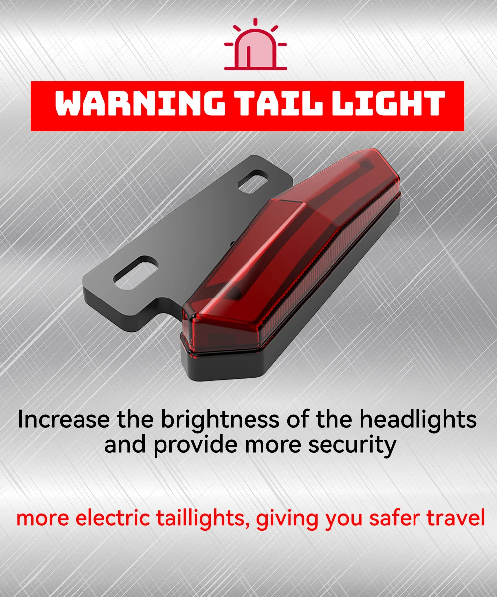 Electric BIKE/Scooter Rear Light IPX4 Electric Brake Lights Bike Accessories  48V/36V for Bicycle Rear Lights